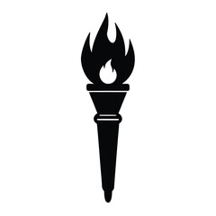 bloody torch silhouette vector illustration