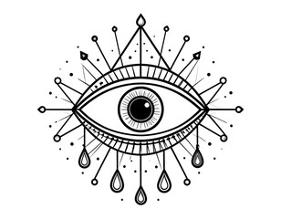 Mystical All-Seeing Eye Symbol Design.