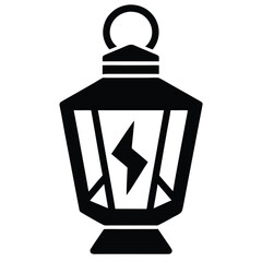 broken lantern silhouette vector illustration