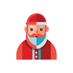 Santa Claus Icon | Flat Christmas Holiday Symbol Design