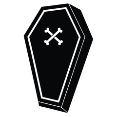 Fototapeta premium coffin crossbones silhouette vector illustration