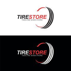 Modern Tire Store Logo Design Vector | Car Wheel Auto Service Branding