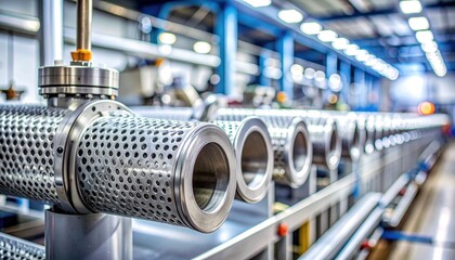 Perforated Metal Cylinders in Industrial Setting