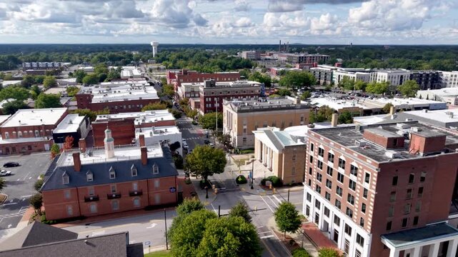 high aerial pullout over rock hill south carolina, sc