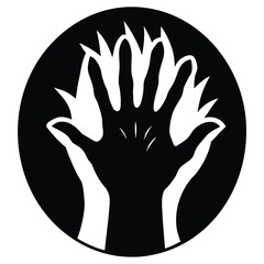 Obraz premium creepy hand silhouette vector illustration
