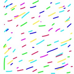 colorful confetti on white background