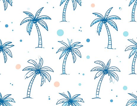 Tropical Palm Tree Pattern Design.