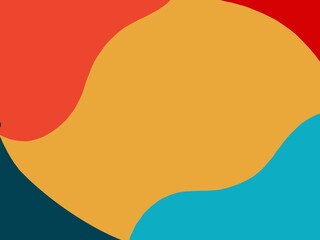 赤と水色と紺とオレンジの背景