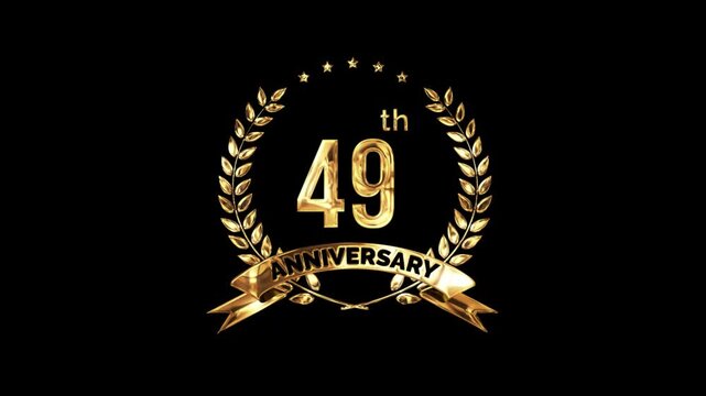 49th Anniversary Celebration. Golden 49 Year Anniversary Animation