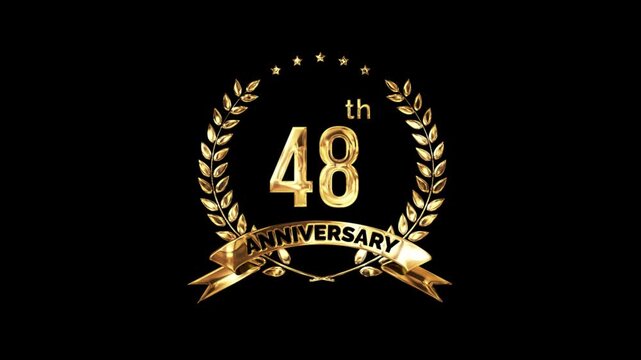 48th Anniversary Celebration. Golden 48 Year Anniversary Animation