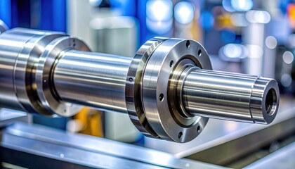 Polished Metal Shaft with Flange