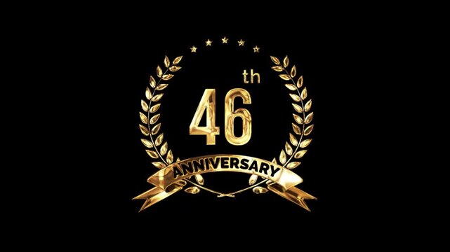46th Anniversary Celebration. Golden 46 Year Anniversary Animation