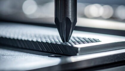 Precision Tool Engaged With Textured Surface
