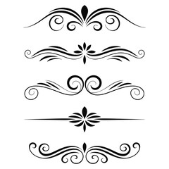 
filigree Elegant decorative flourishes and ornate borders ornamental dividers with scrollwork for design elements, Fancy Line curve lettering, header separator scroll
