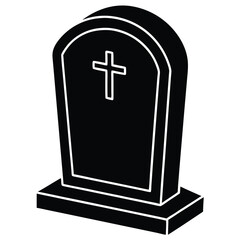 Fototapeta premium dark tombstone silhouette vector illustration
