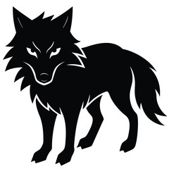 dark wolf silhouette vector illustration