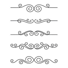 
filigree Elegant decorative flourishes and ornate borders ornamental dividers with scrollwork for design elements, Fancy Line curve lettering, header separator scroll
