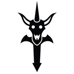 demon dagger silhouette vector illustration