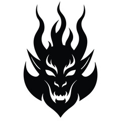 demon flame silhouette vector illustration