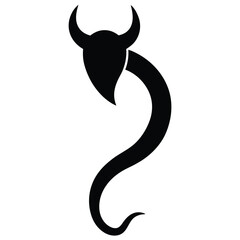 Fototapeta premium devil tail silhouette vector illustration