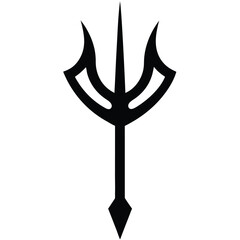 devil trident silhouette vector illustration