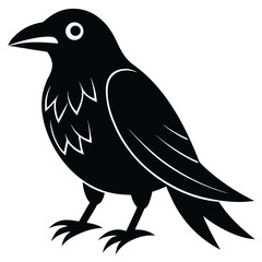 evil crow silhouette vector illustration