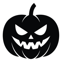evil pumpkin silhouette vector illustration