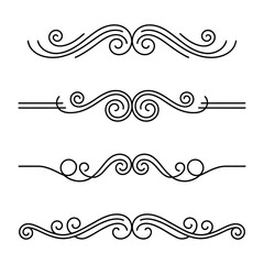 
filigree Elegant decorative flourishes and ornate borders ornamental dividers with scrollwork for design elements, Fancy Line curve lettering, header separator scroll

