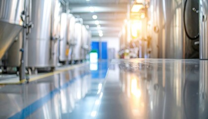 Industrial Facility with Stainless Steel Tanks