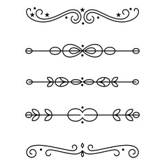 
filigree Elegant decorative flourishes and ornate borders ornamental dividers with scrollwork for design elements, Fancy Line curve lettering, header separator scroll
