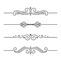 
filigree Elegant decorative flourishes and ornate borders ornamental dividers with scrollwork for design elements, Fancy Line curve lettering, header separator scroll
