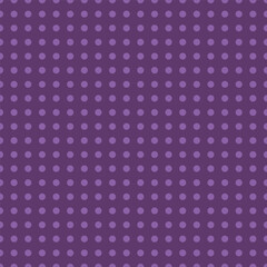 A seamless vector pattern with lilac polka dots on a deep purple grid. Suitable for packaging, textiles, and gentle design work.