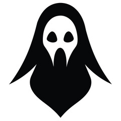 ghost face silhouette vector illustration