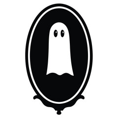 ghost mirror silhouette vector illustration