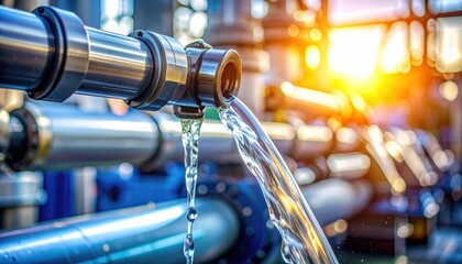 Water Flowing From Industrial Pipe