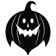 ghost pumpkin silhouette vector illustration