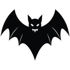 haunted bat shadow silhouette vector illustration