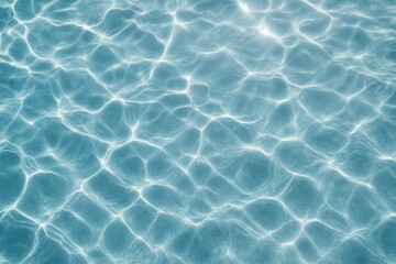 Sunlight reflection pattern on water surface creating abstract blue light background with natural ripple texture and fluid motion concept effect. Ai generative