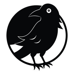 haunted crow silhouette vector illustration
