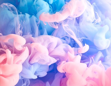 Abstract swirling pastel inks