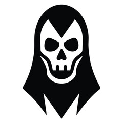 haunted skull silhouette vector illustration