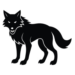 haunted wolf silhouette vector illustration