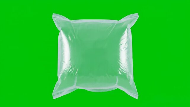 A candy bag inflating and deflating gently, isolated on green screen surprise, treats, calm