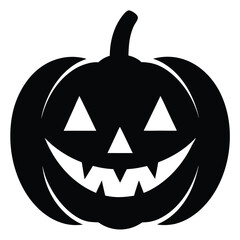 pumpkin face silhouette vector illustration