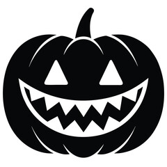 pumpkin mouth silhouette vector illustration