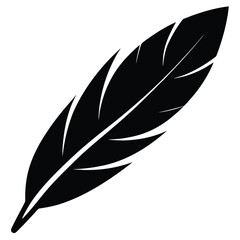 Obraz premium raven feather silhouette vector illustration