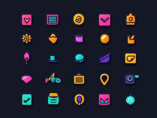 Vibrant and Diverse Collection of Business Management Icons with Unique Styles and Colors for Creative Designs and Projects