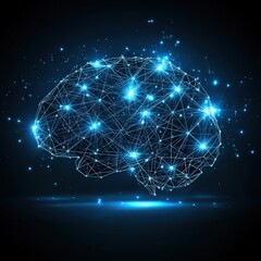 Abstract Illustration of Interconnected Pathways Representing Brain Functionality and Neural Activity in Futuristic Design