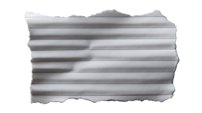 torn paper background, a torn piece of blank white paper with lines isolated on transparent background