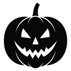 scary pumpkin silhouette vector illustration